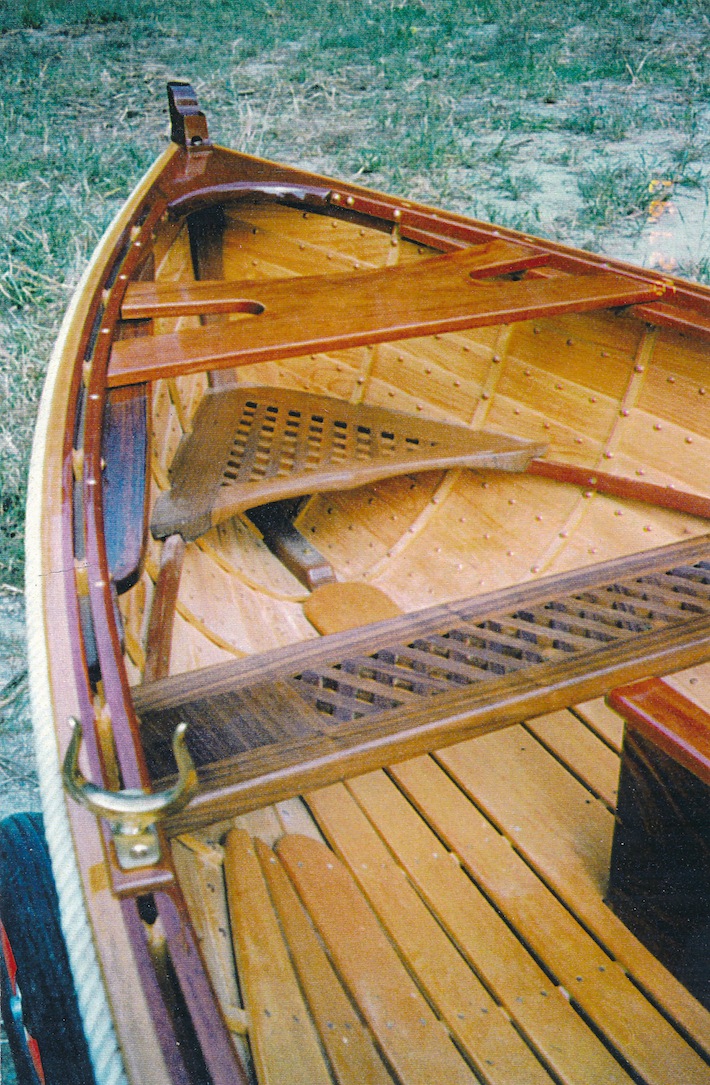 Wooden sailing dinghy